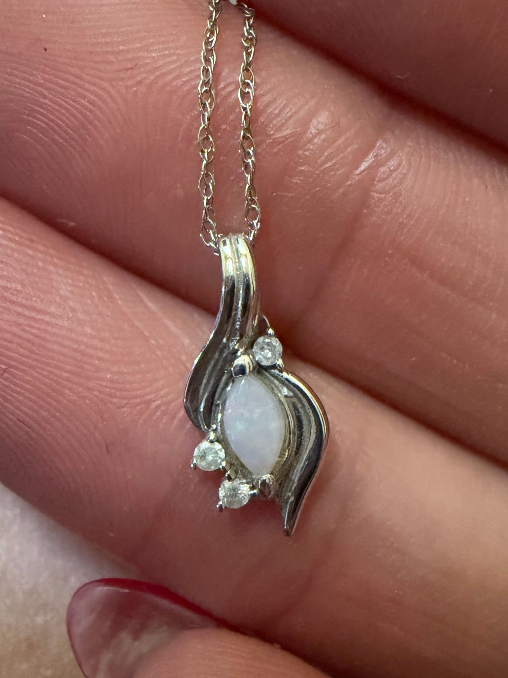 Pompeii3 14 Ct Marquise Opal Custom Diamond Solitaire Necklace 14k White Gold